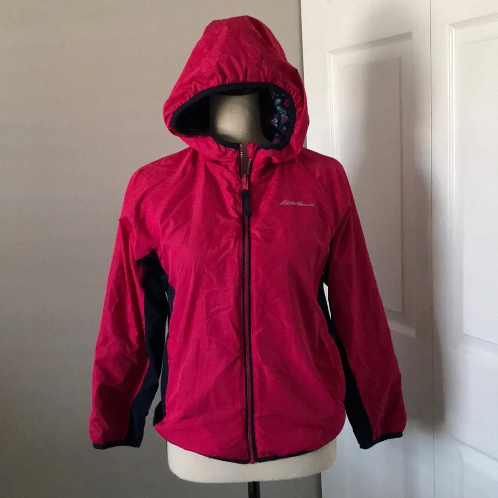 Eddie Bauer Girls' Lightweight Reversible Hooded Fleece Jacket | M 10-12